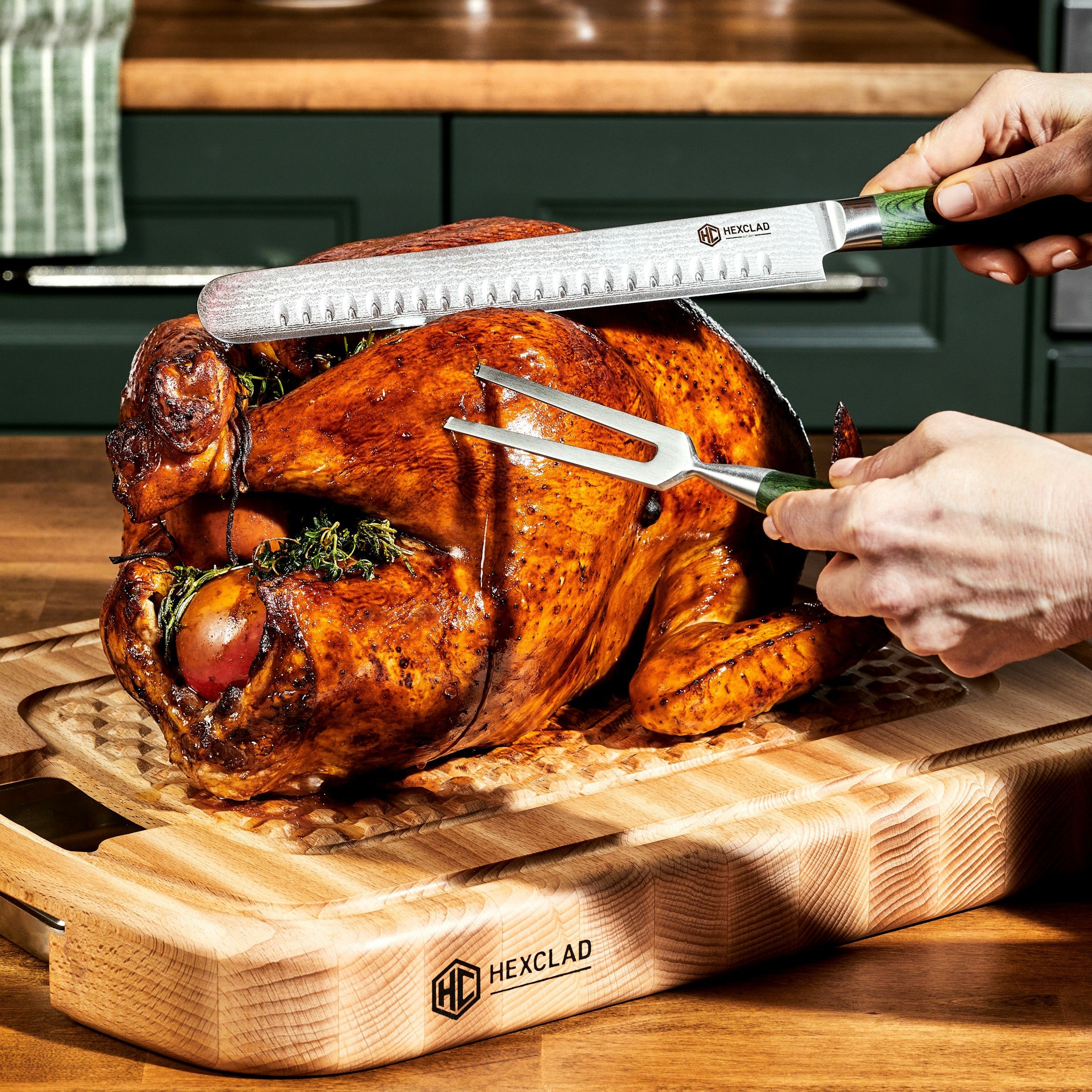 Damascus Steel Carving Set, 2-pc